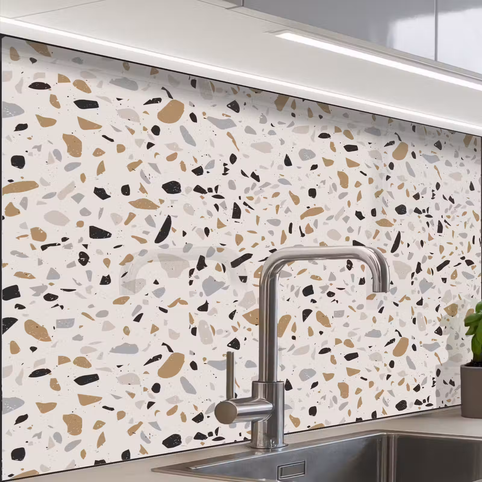 Revestimiento cocina - Terrazo - Patrón - Acero — 1