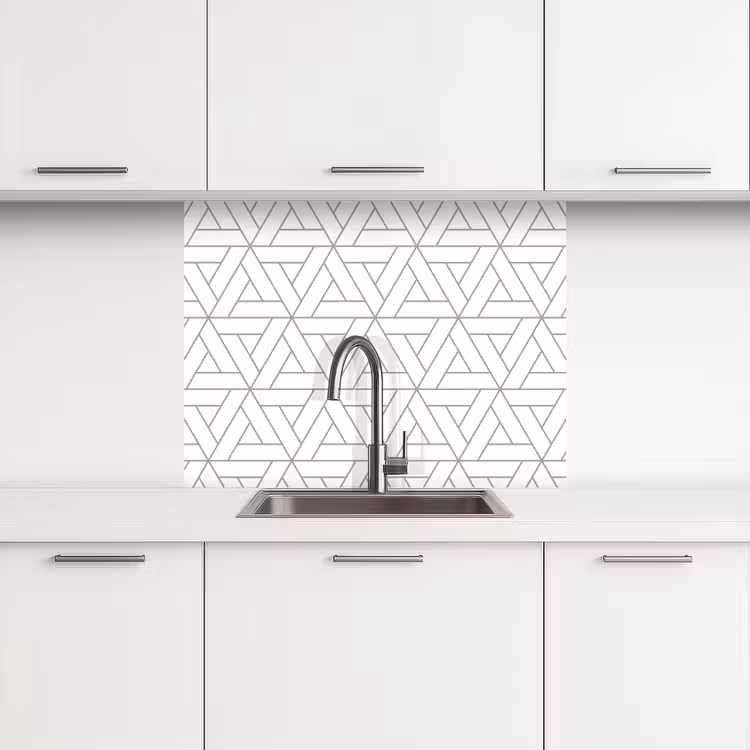 Revestimiento cocina - Diseño - Línea - Patrón - Negro - Blanco — 3