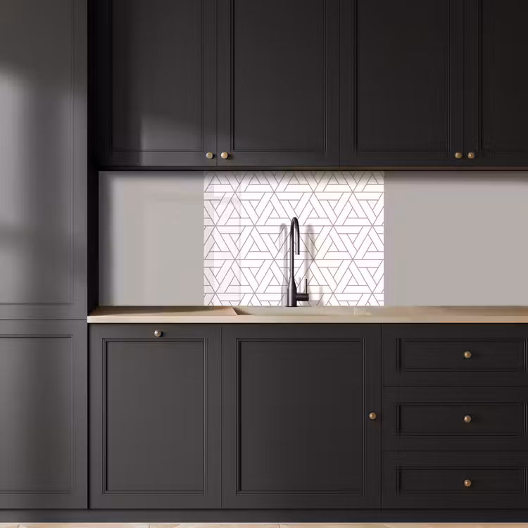 Revestimiento cocina - Diseño - Línea - Patrón - Negro - Blanco — 5