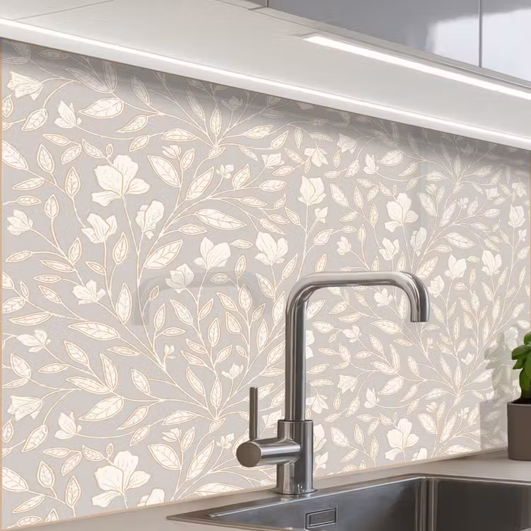 Revestimiento cocina - Flores - tallo - hojas — 1
