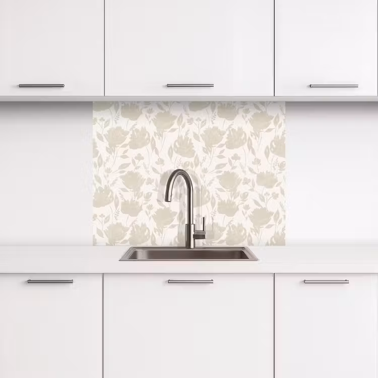 Revestimiento cocina - Motivo floral - Silueta - Blanco — 3