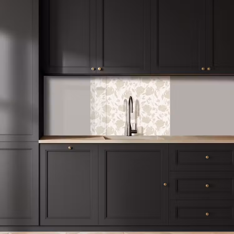 Revestimiento cocina - Motivo floral - Silueta - Blanco — 5