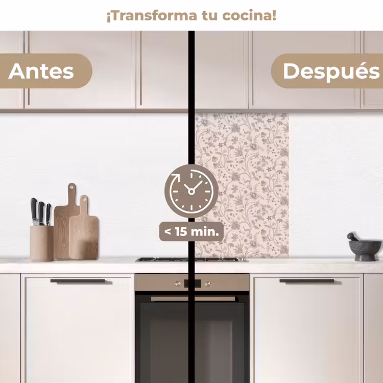 Revestimiento cocina - Patrón - Flores - Morado — 2