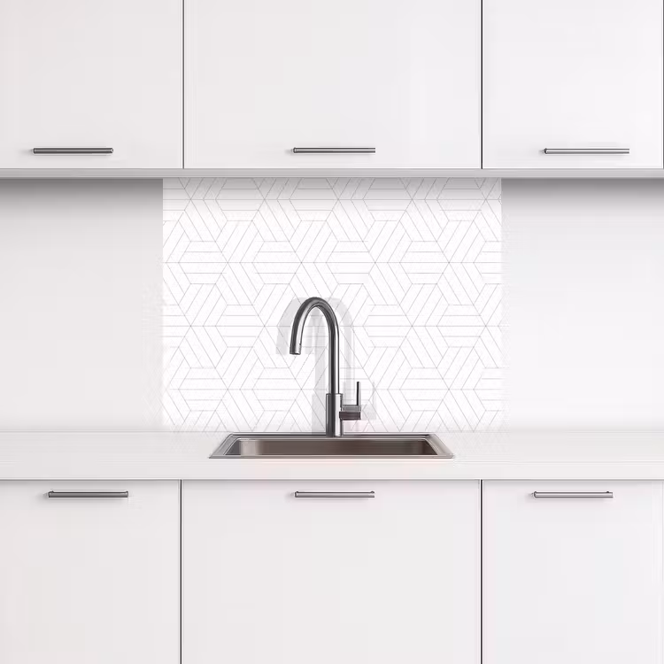 Revestimiento cocina - Patrón - Línea - Diseño - Negro - Blanco — 3