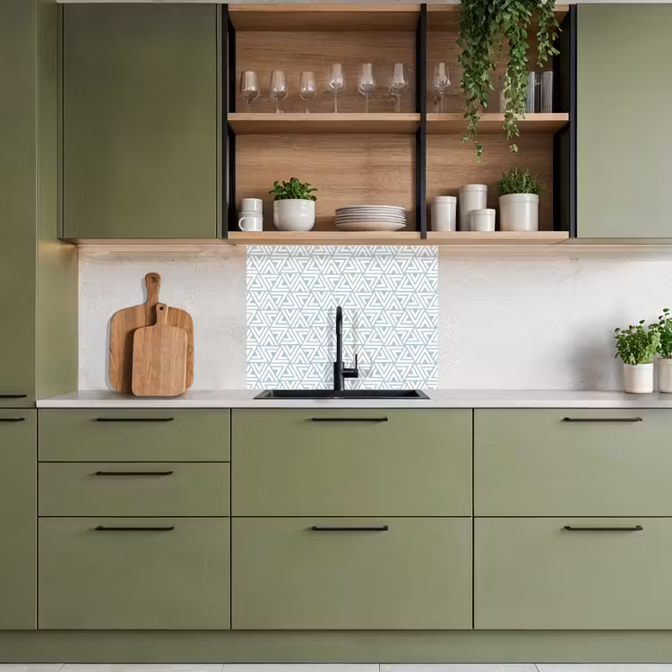 Revestimiento cocina - Patrón - Línea - Diseño - Verde — 7