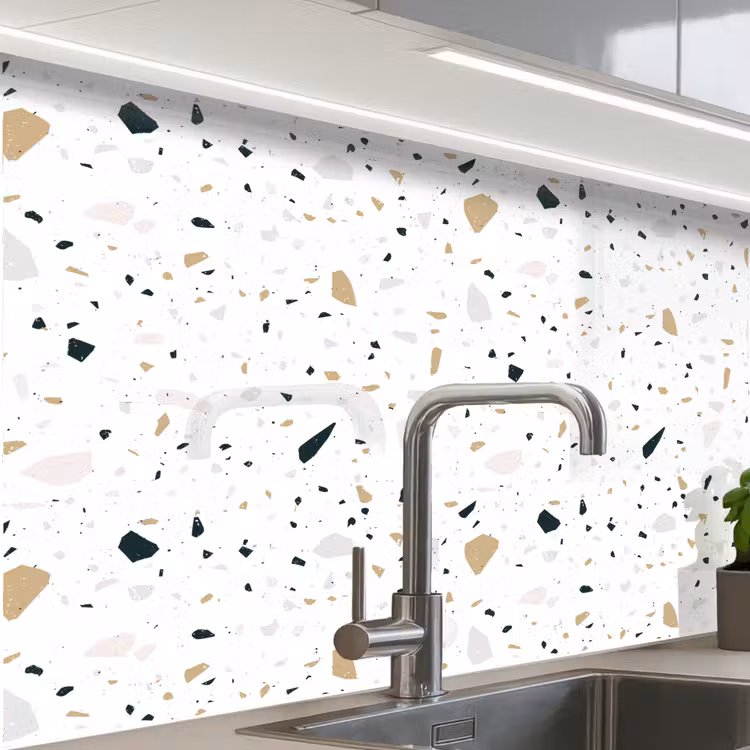Revestimiento cocina - Terrazo - Motivo - Blanco - Neutro — 1