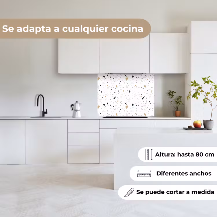 Revestimiento cocina - Terrazo - Motivo - Blanco - Neutro — 6