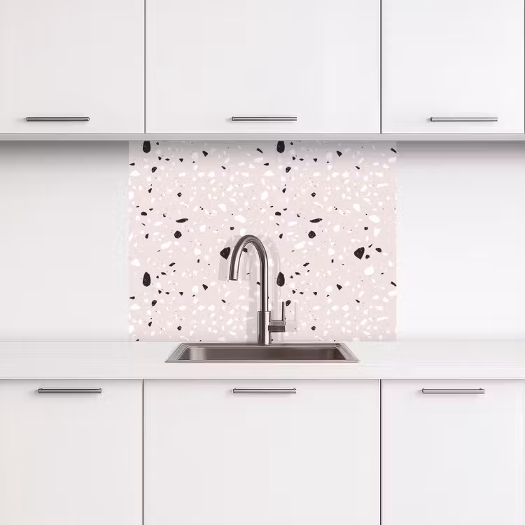Revestimiento cocina - Terrazo - Patrón - Suave - Negro - Blanco — 3