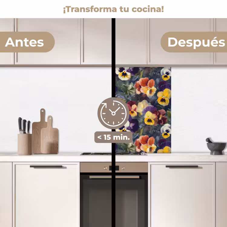 Revestimiento cocina - Violetas - Morado - Amarillo - Verde — 2