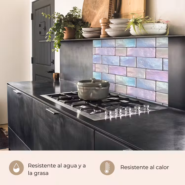 Revestimiento cocina - Brillo pastel - Piedra - Reflejo — 4