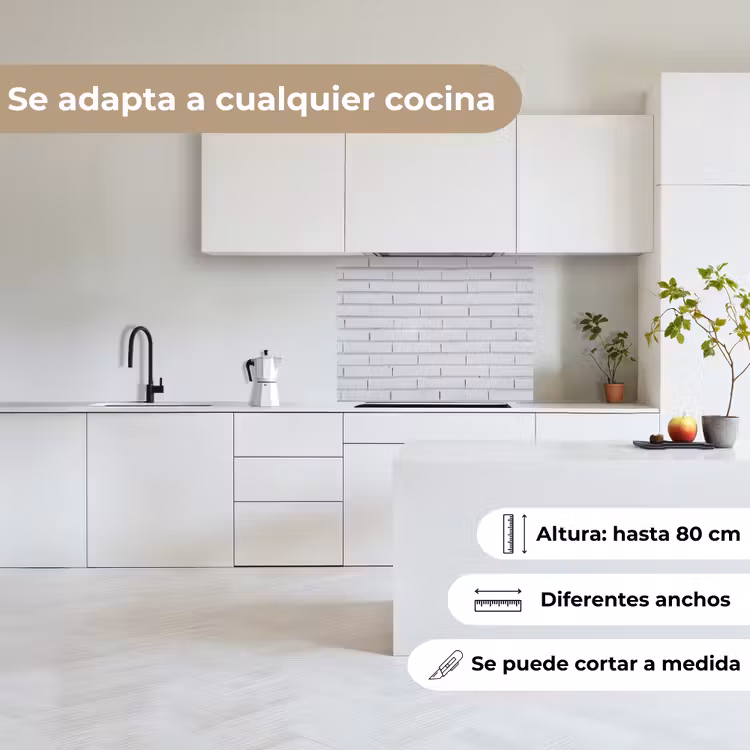 Revestimiento cocina - Ladrillos - Pintado - Blanco - Minimalista — 6