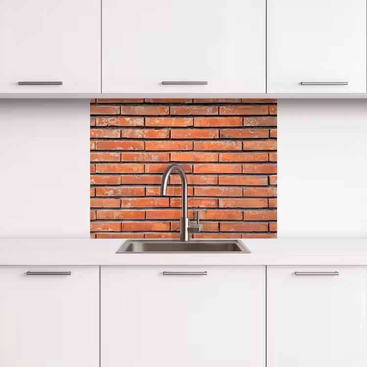 Revestimiento cocina - Rojo - Ladrillos - Muro - Daños — 3