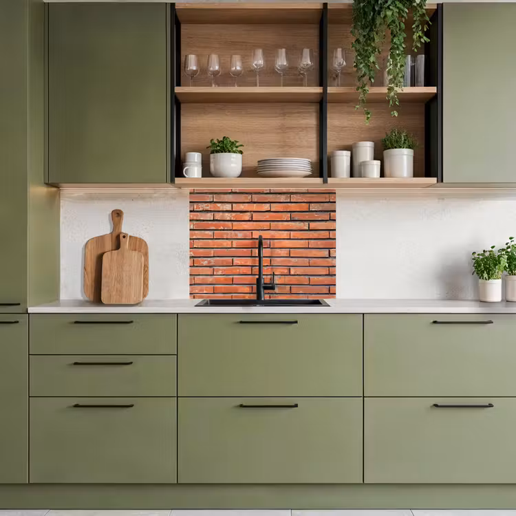 Revestimiento cocina - Rojo - Ladrillos - Muro - Daños — 7