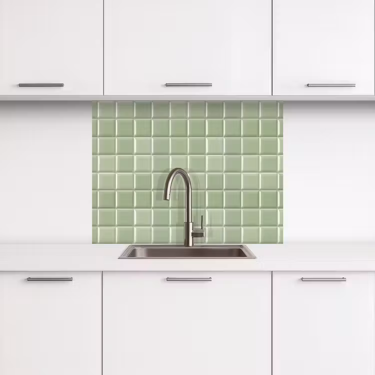 Revestimiento cocina - Brillante - Mosaico - Azulejos - Suave - Verde — 3