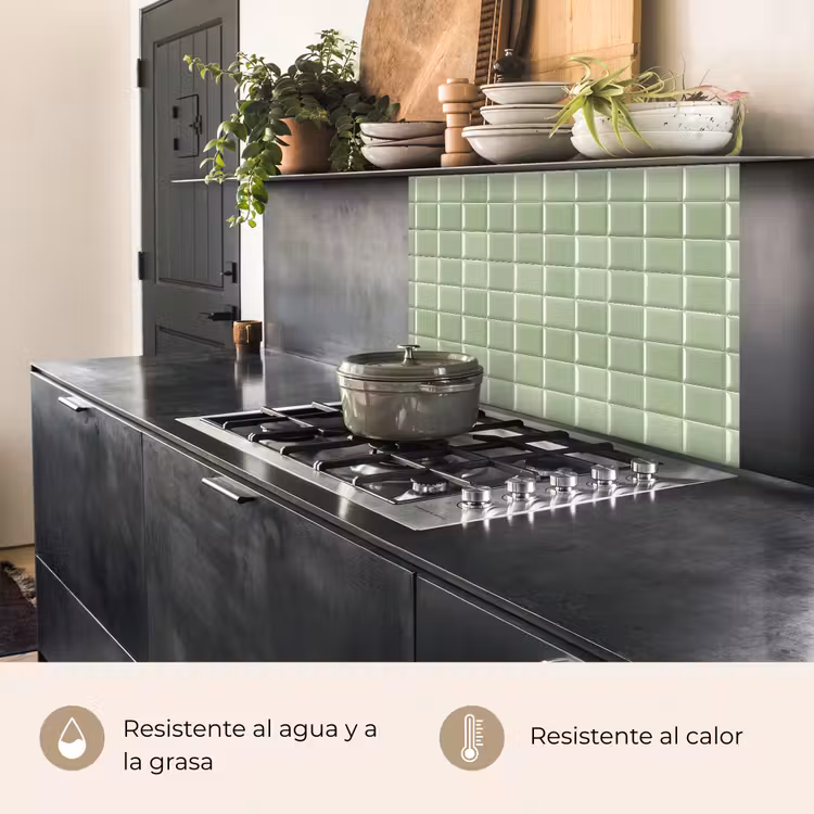 Revestimiento cocina - Brillante - Mosaico - Azulejos - Suave - Verde — 4
