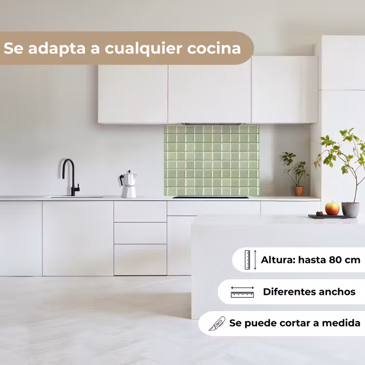 Revestimiento cocina - Brillante - Mosaico - Azulejos - Suave - Verde — 6