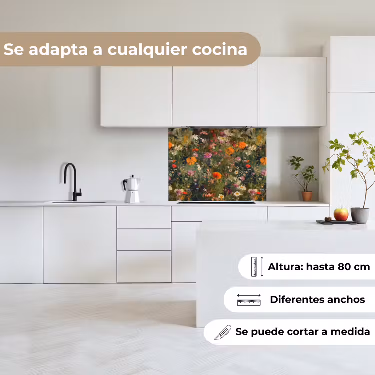 Revestimiento cocina - Campo de flores - Colores - Pintura — 6
