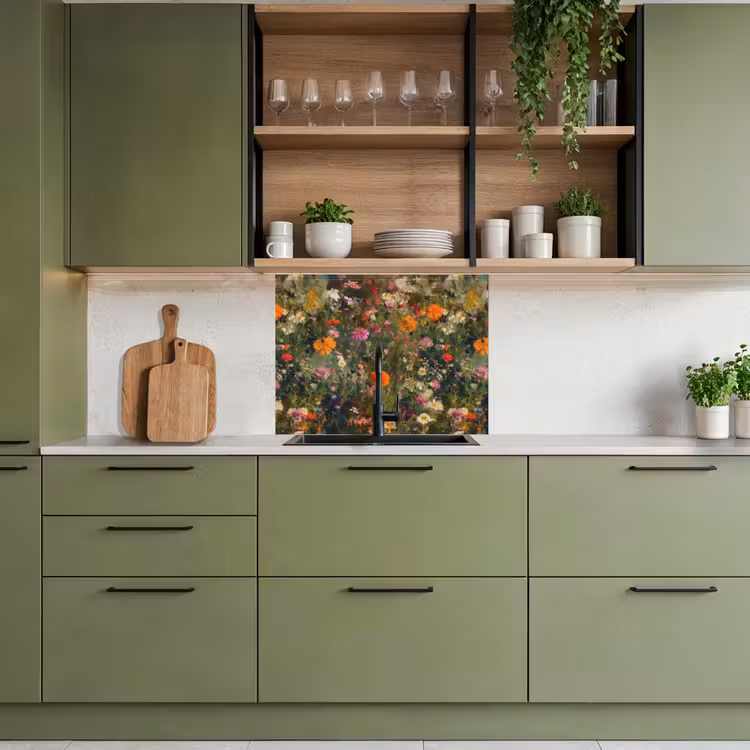 Revestimiento cocina - Campo de flores - Colores - Pintura — 7