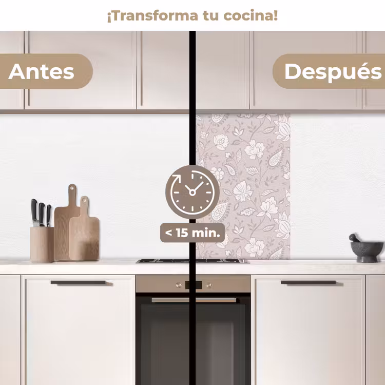 Revestimiento cocina - Flores - Firmado - Lavanda — 2