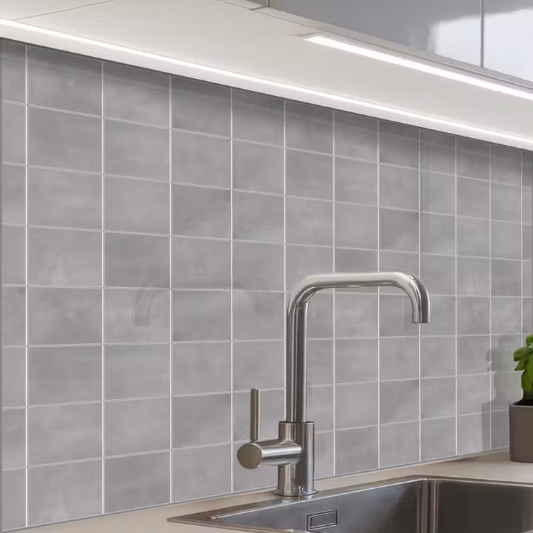 Revestimiento cocina - Mate - Pared - Azulejos - Gris — 1
