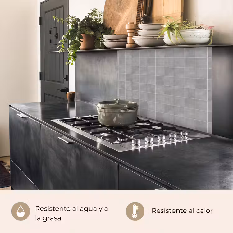 Revestimiento cocina - Mate - Pared - Azulejos - Gris — 4