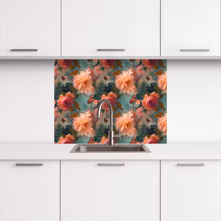 Revestimiento cocina - Rosa - Patrón - Flores — 3