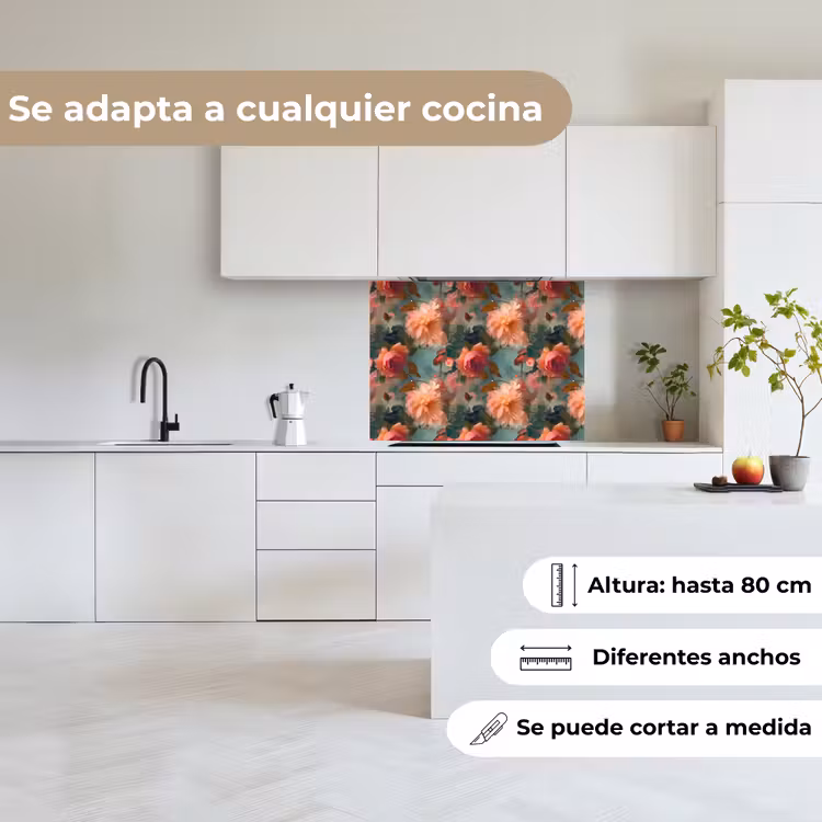 Revestimiento cocina - Rosa - Patrón - Flores — 6