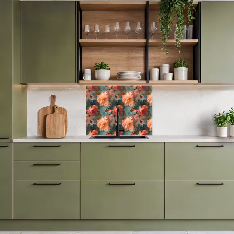 Revestimiento cocina - Rosa - Patrón - Flores — 7