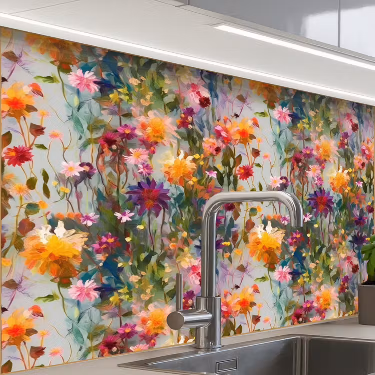 Revestimiento cocina - Veraniego - Colorido - Patrón - Flores — 1