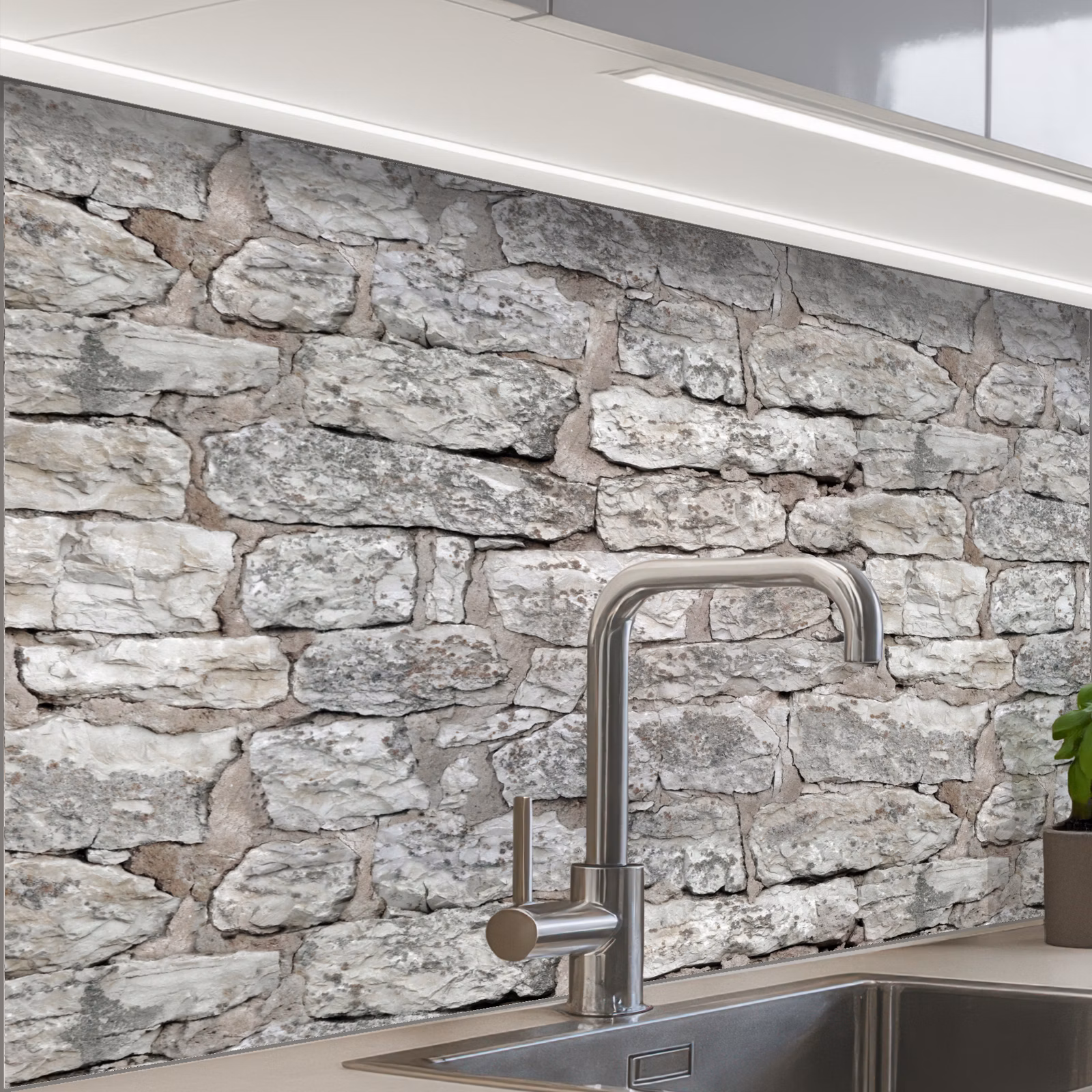 Revestimiento cocina - Piedras naturales - Muro - Desmenuzamiento — 1