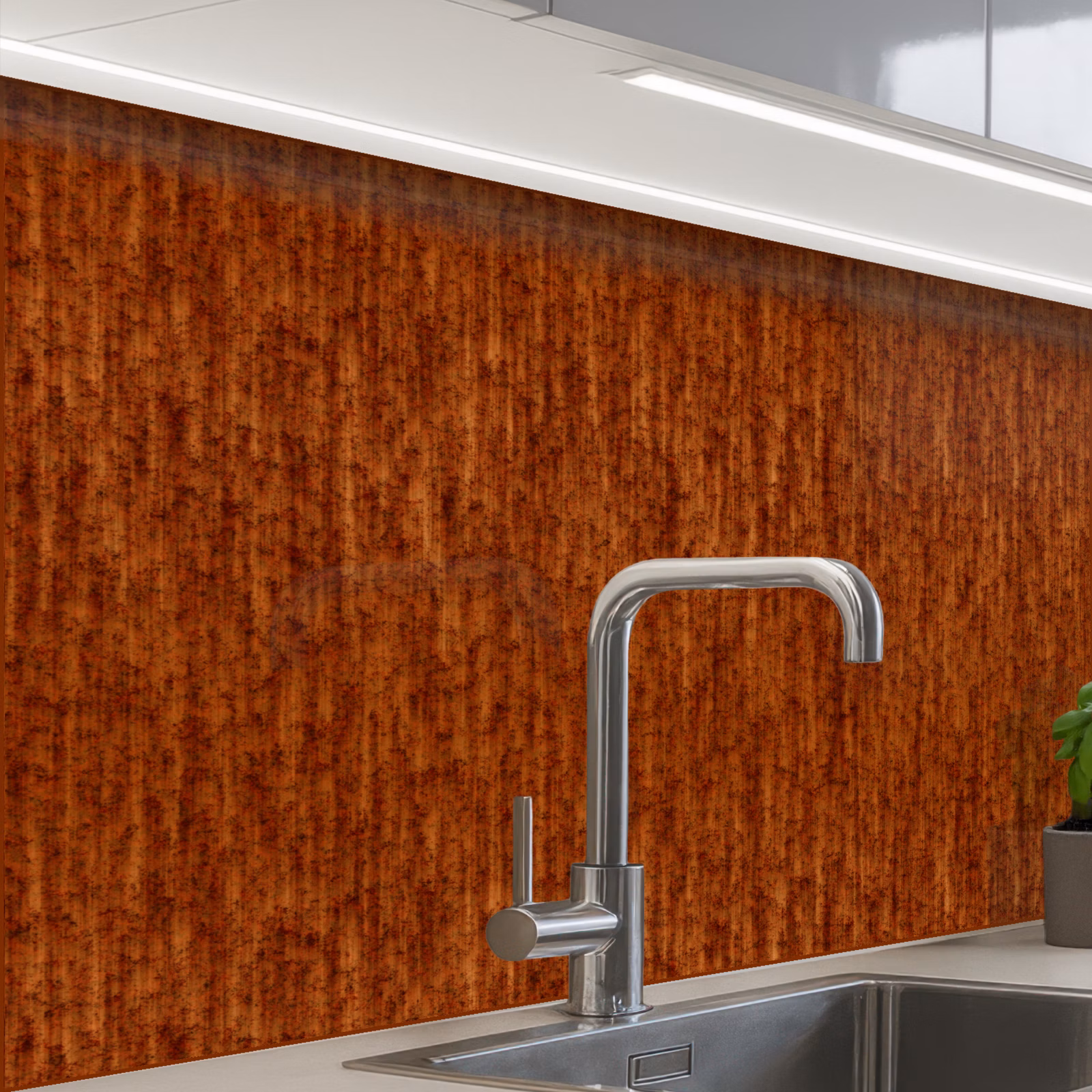 Revestimiento cocina - Rojo - Marrón - Metal - Óxido — 1