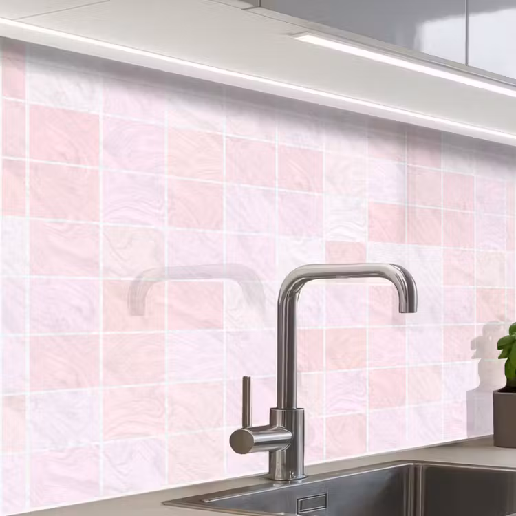 Revestimiento cocina - Mármol - Patrón - Mosaico - Rosa — 1