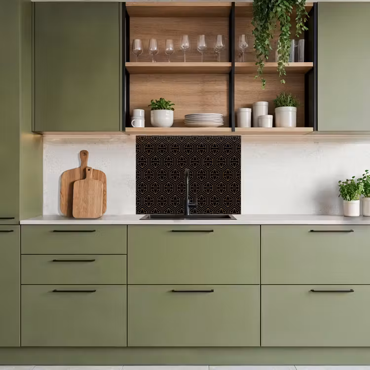 Revestimiento cocina - Oro - Negro - Diamante — 7