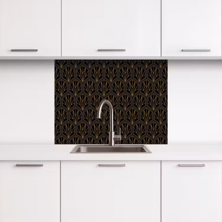 Revestimiento cocina - Oro - Negro - Líneas — 3