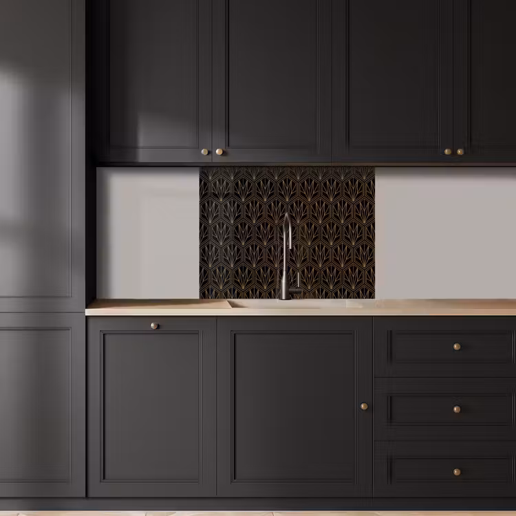 Revestimiento cocina - Oro - Negro - Líneas — 5