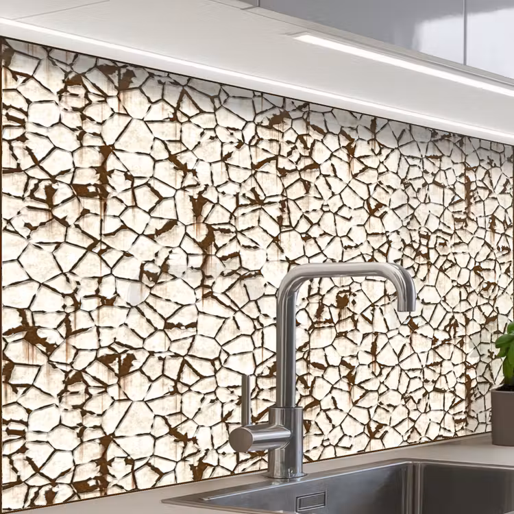 Revestimiento cocina - Beige - Estampado - Óxido - Pintura — 1