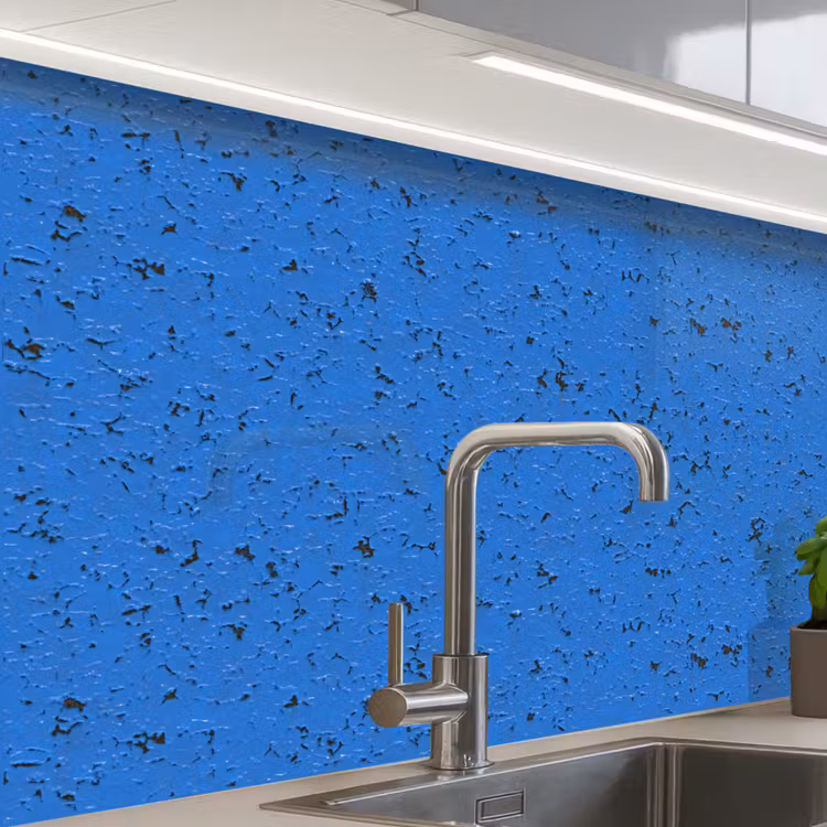 Revestimiento cocina - Óxido - Azul - Grietas - Pintura — 1