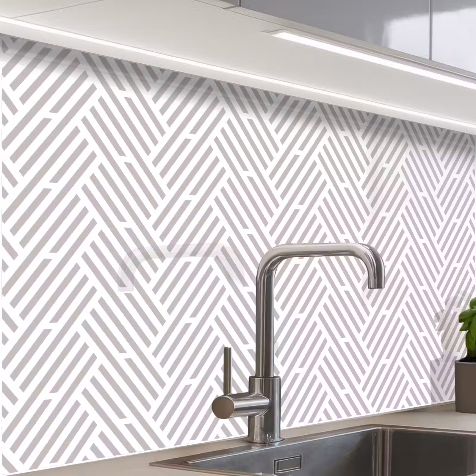 Revestimiento cocina - Gráfico - Patrón - Moderno - Rayas — 1