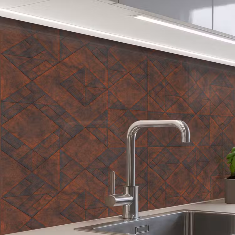 Revestimiento cocina - Motivo - Geométrico - Marrón - Óxido — 1
