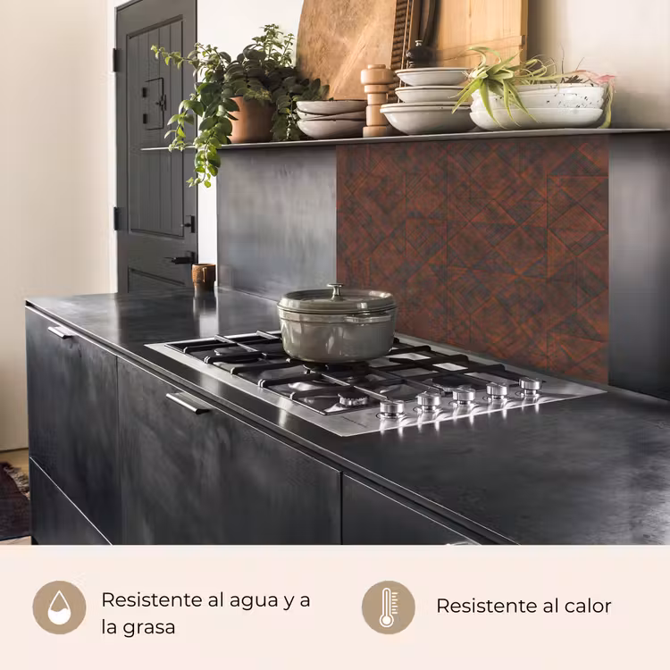 Revestimiento cocina - Motivo - Geométrico - Marrón - Óxido — 4