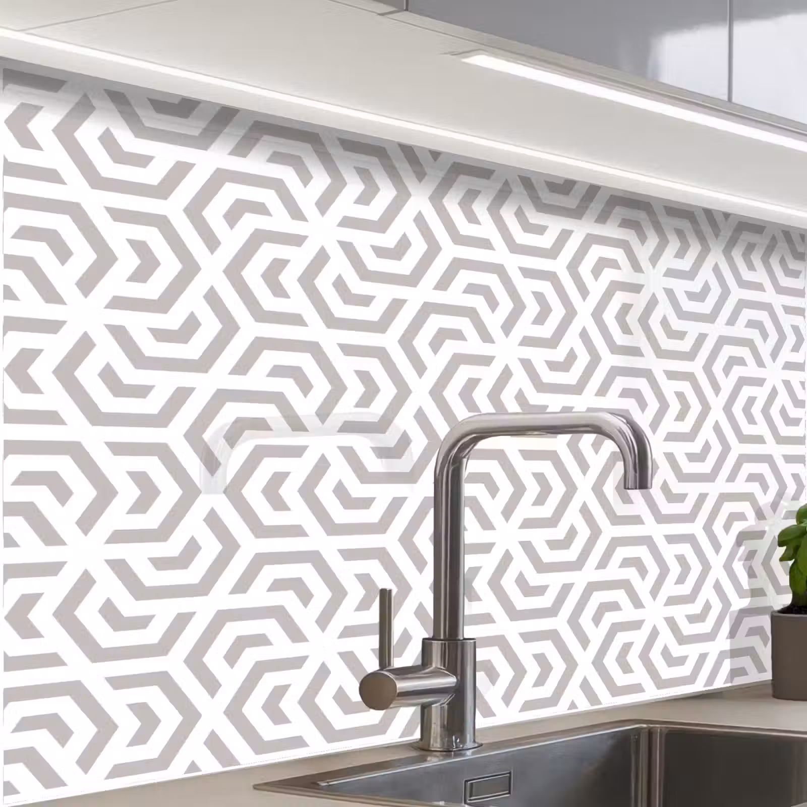 Revestimiento cocina - Gráfico - Patrón - Moderno - Hexágono — 1