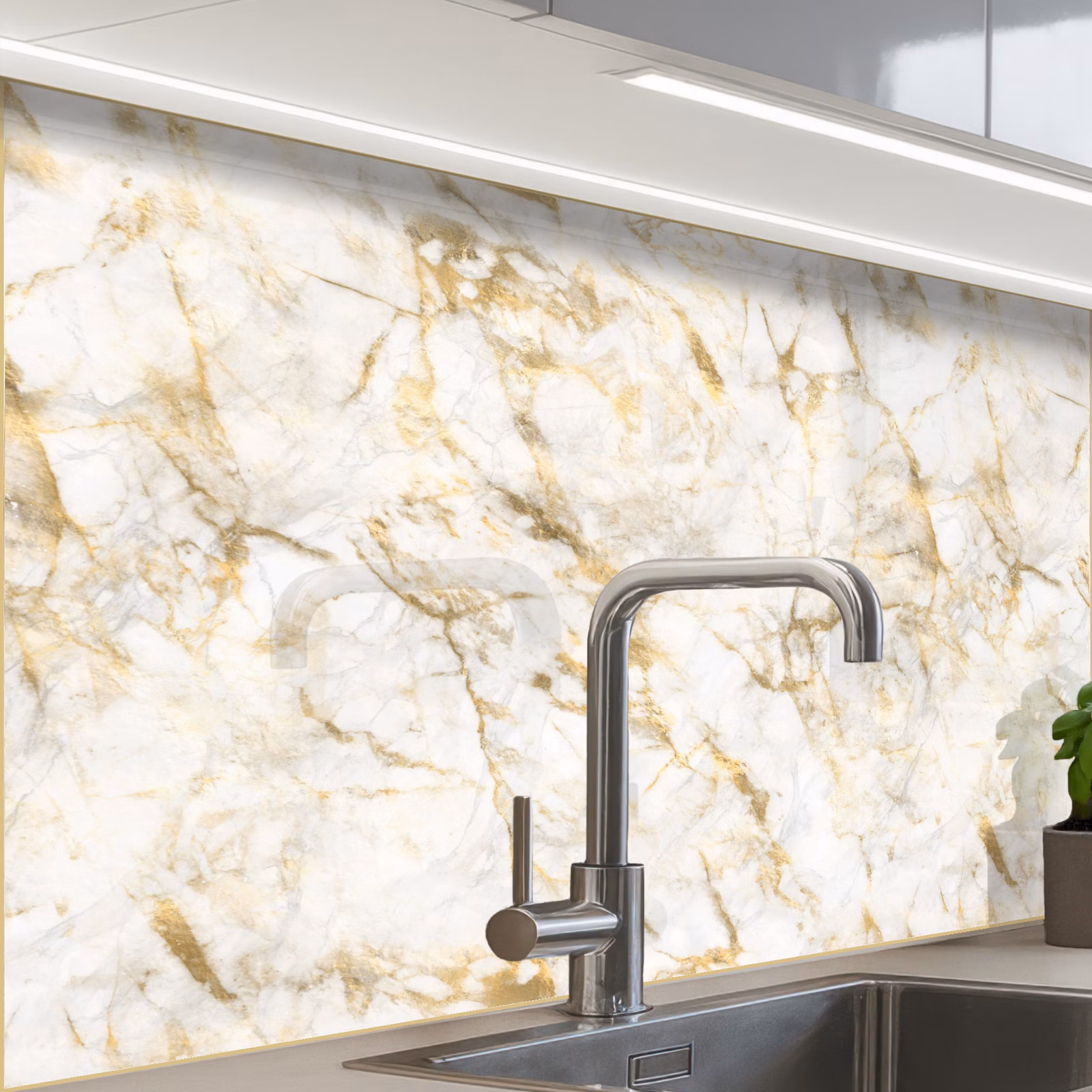 Revestimiento cocina - Oro - Luz - Grano - Mármol — 1
