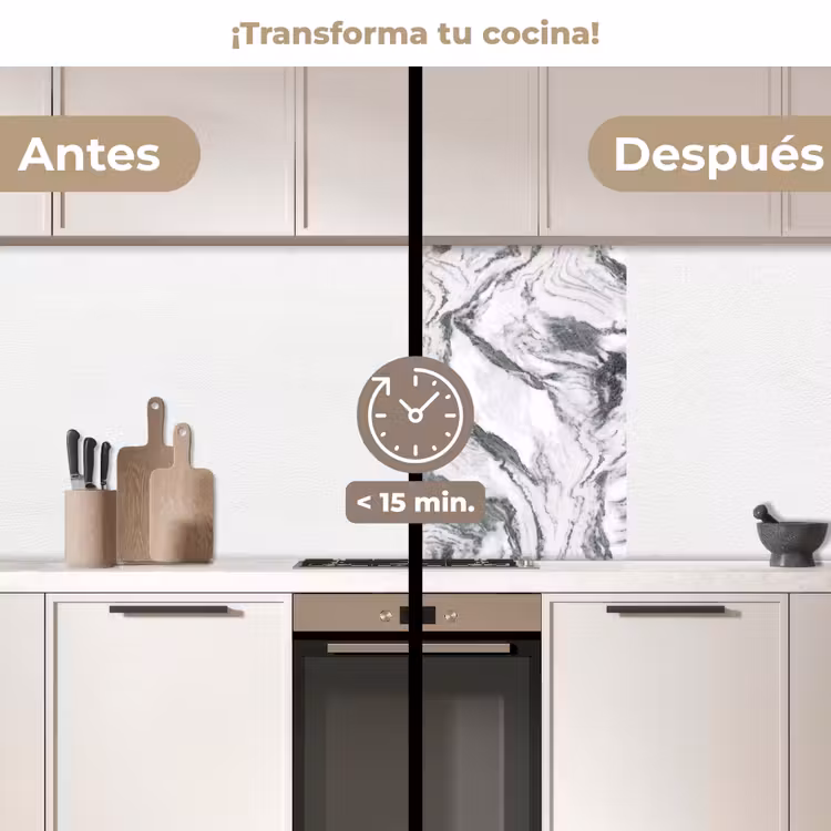Revestimiento cocina - Blanco - Mármol - Ondulado - Grafito — 2