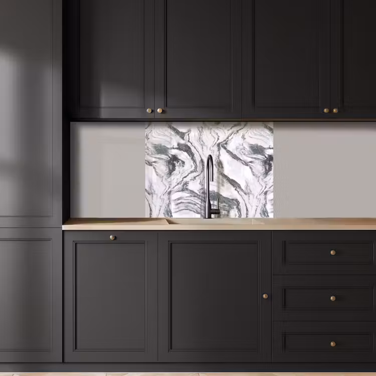 Revestimiento cocina - Blanco - Mármol - Ondulado - Grafito — 5
