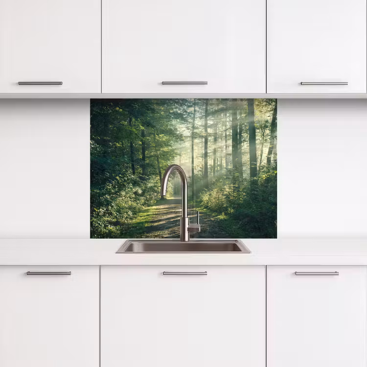 Revestimiento cocina - Bosque - Camino - Sol - Árboles - Verde - Naturaleza — 3