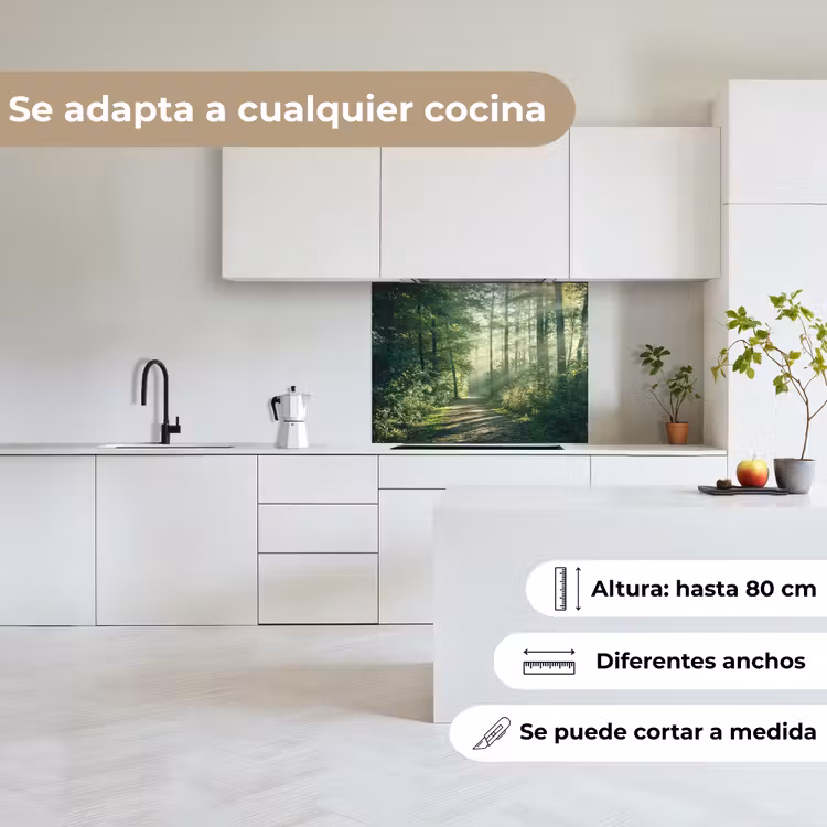 Revestimiento cocina - Bosque - Camino - Sol - Árboles - Verde - Naturaleza — 6