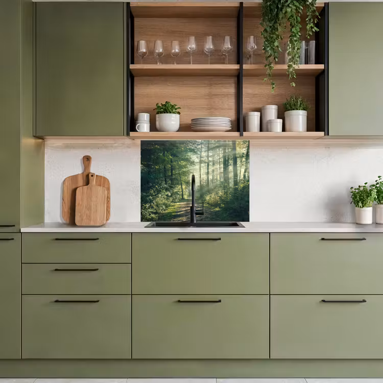 Revestimiento cocina - Bosque - Camino - Sol - Árboles - Verde - Naturaleza — 7