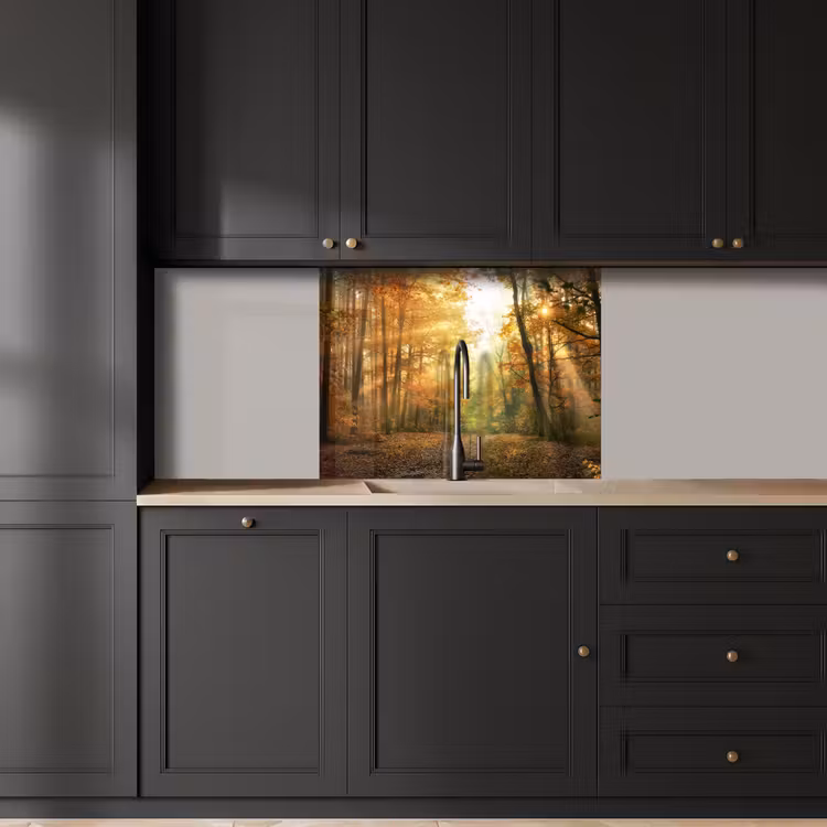 Revestimiento cocina - Bosque - Otoño - Sol - Paisaje - Naturaleza - Árboles - Hojas — 5
