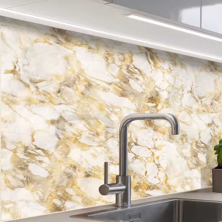 Revestimiento cocina - Cálido - Oro - Mármol - Motivo — 1