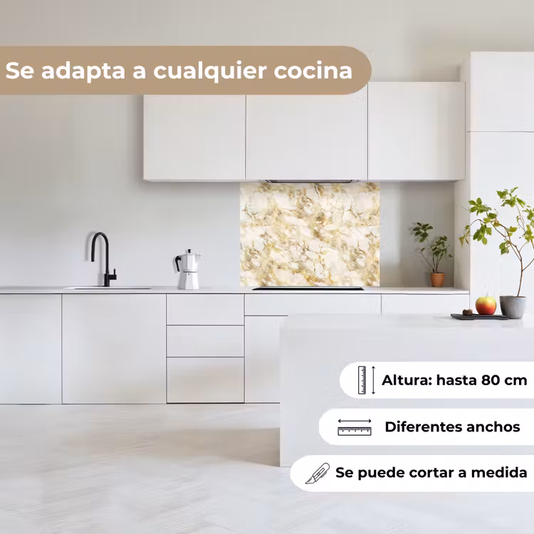Revestimiento cocina - Cálido - Oro - Mármol - Motivo — 6